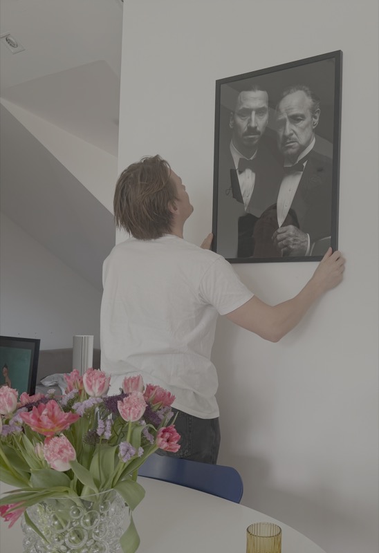 Customer poster on wall