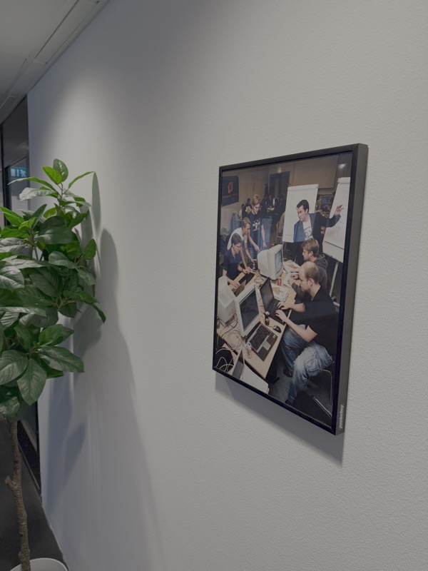 Customer poster on wall